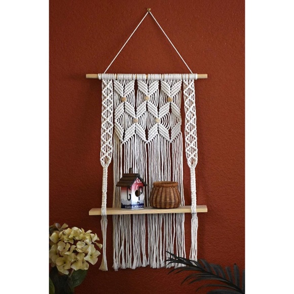 Macrame Shelf Braided Bohemian Living Room/Bedroom/Dorm Indie Hippie Home Decor - Picture 5 of 8